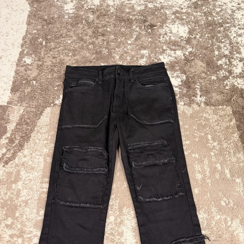 Rockstar Original Jeans Mens 32x36‎ Black Flare Super Stack Cargo Punk Grunge